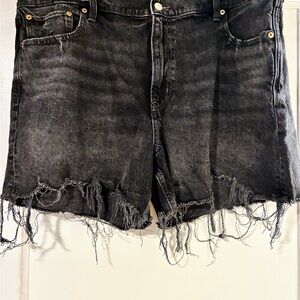 American Eagle Outfitters Charcoal Distressed Ex-Boyfriend Shorts (Size 18)